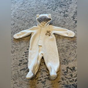 Hooded Cuddle Bear Sherpa Onepiece 9mo